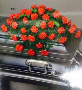 Sympathy red casket spray – Pequa Park Florists Inc, Massapequa NY