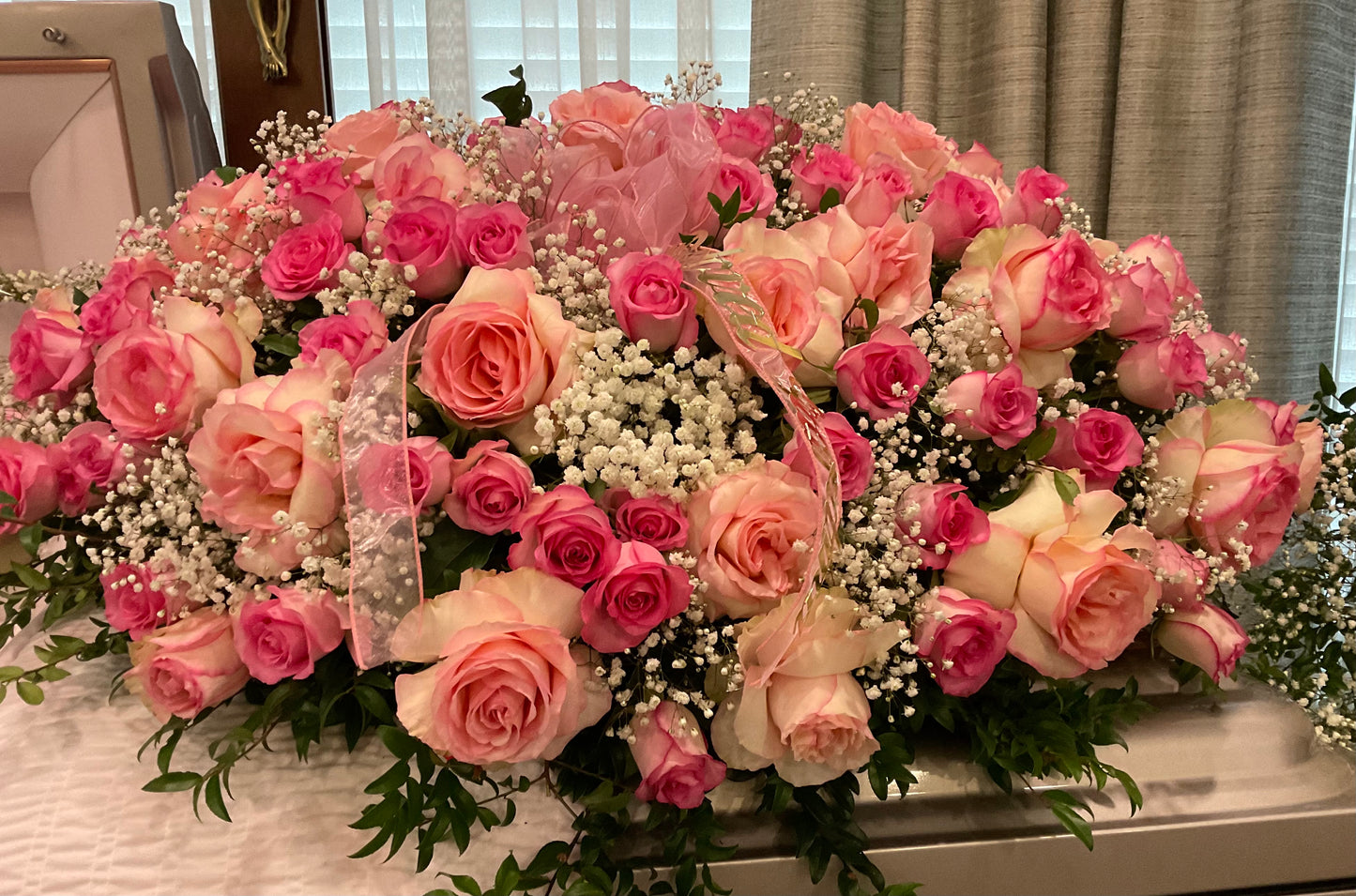 Pequa Pinks Casket Cover – Pequa Park Florists Inc, Massapequa NY