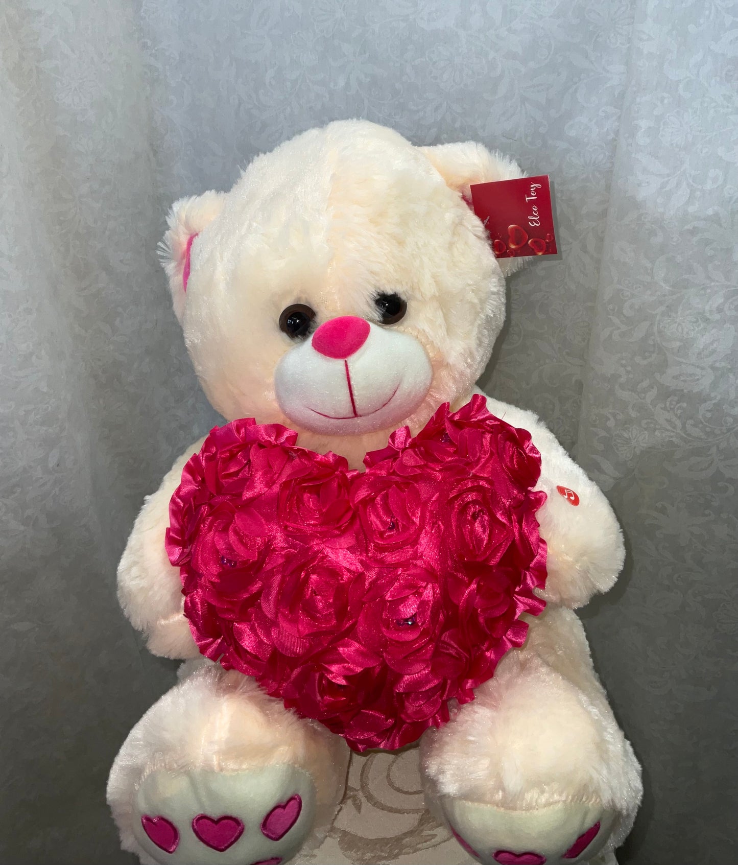 Pink heart bear – Pequa Park Florists Inc, Massapequa NY