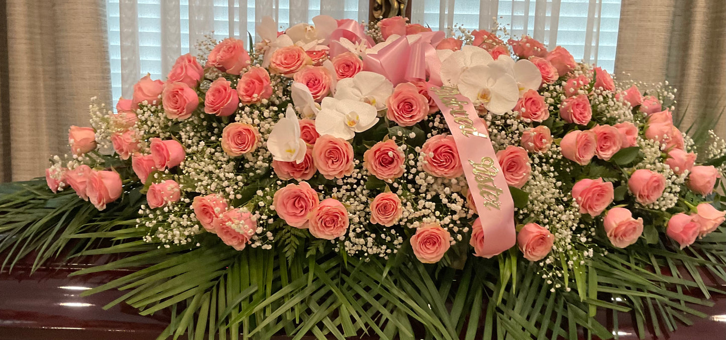 Pink roses and orchids – Pequa Park Florists Inc, Massapequa NY