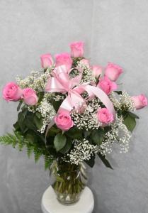 pink roses W/BB – Pequa Park Florists Inc, Massapequa NY