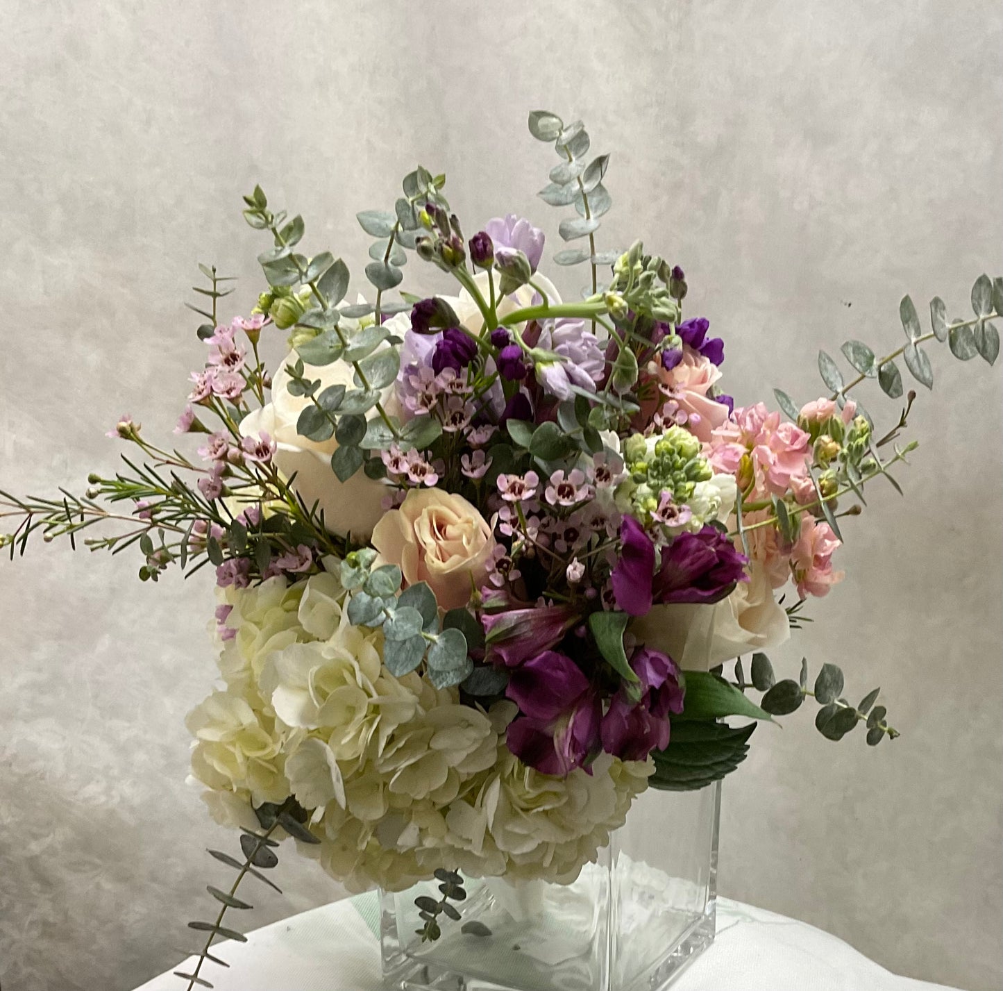 Pequa Valentine's Day Pastels cube arrangement – Pequa Park Florists Inc, Massapequa NY