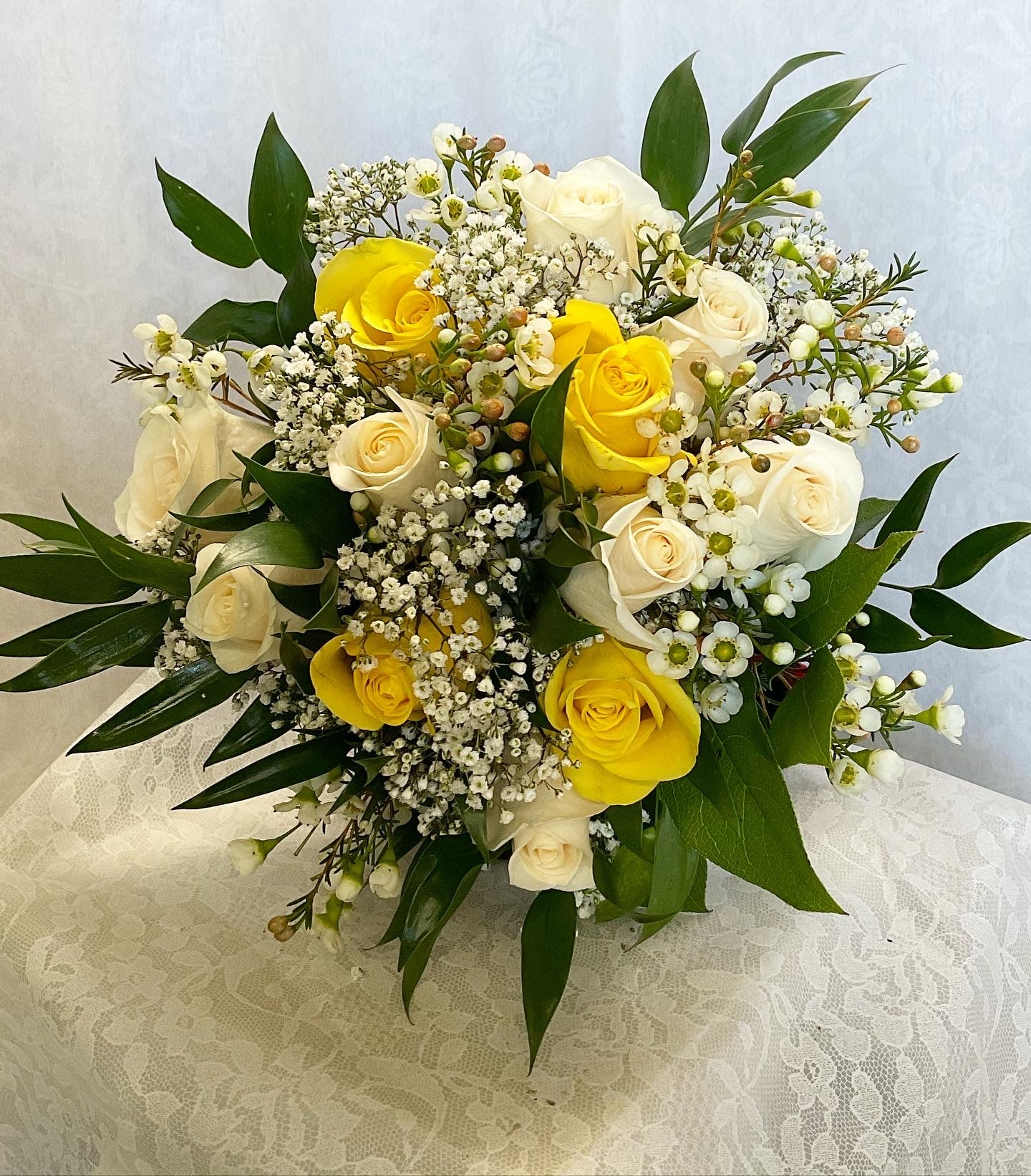P yellow and white – Pequa Park Florists Inc, Massapequa NY