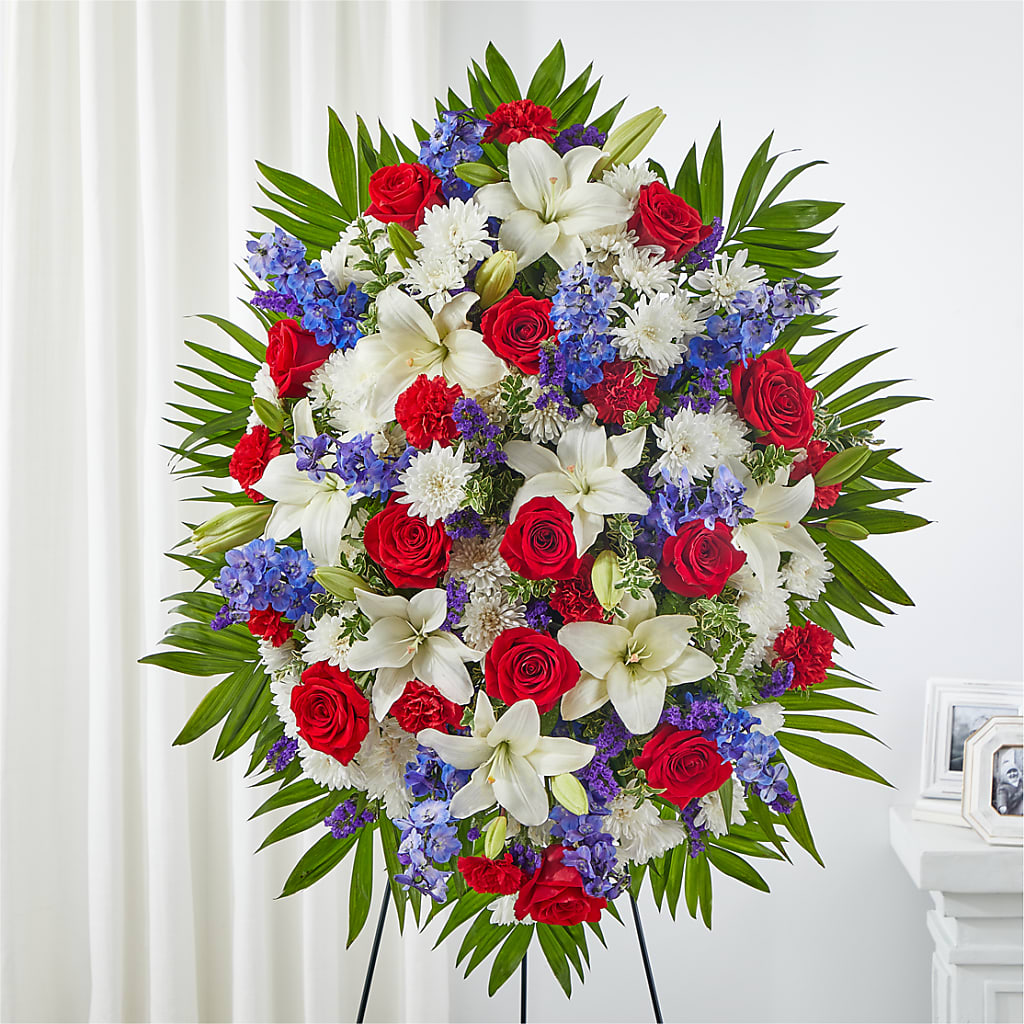 Cherished Service Standing Spray – Pequa Park Florists Inc, Massapequa NY
