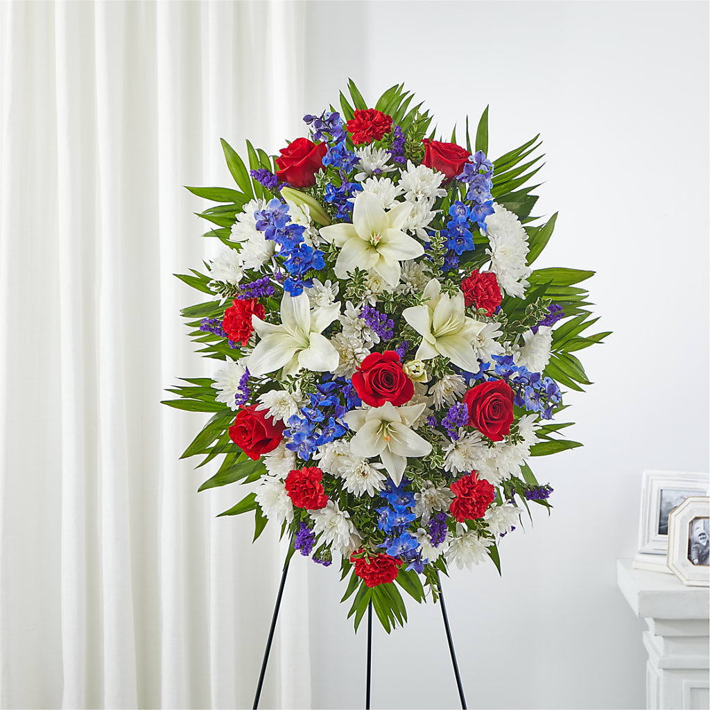 Cherished Service Standing Spray – Pequa Park Florists Inc, Massapequa NY