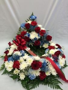 Pequa Park Urn Arrangement Red White Blue – Pequa Park Florists Inc, Massapequa NY