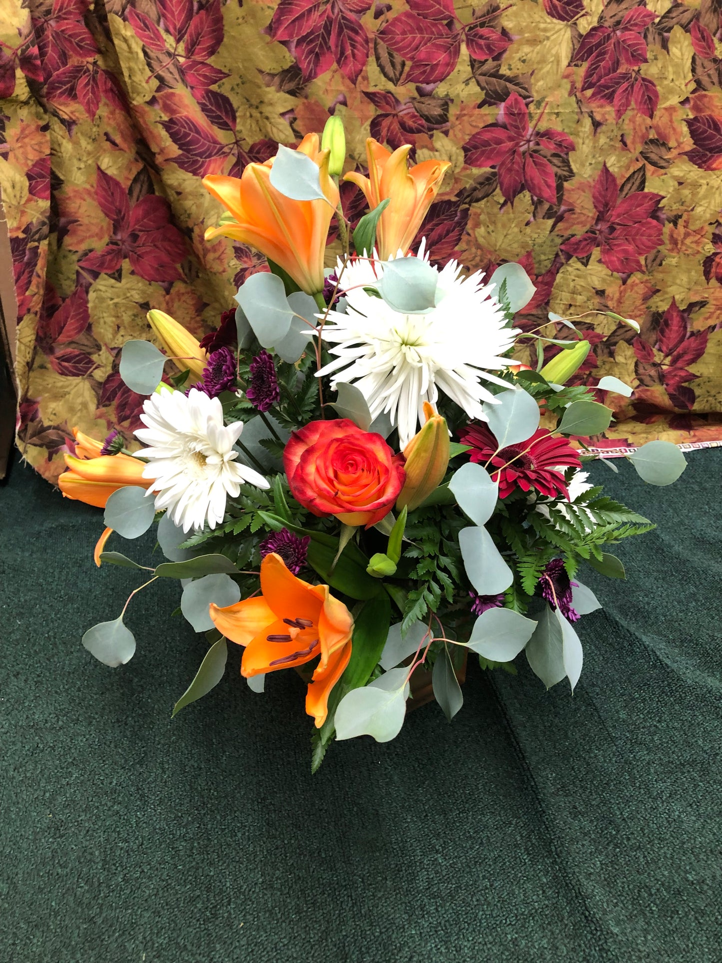 Pequa Orange White and Red Flowers – Pequa Park Florists Inc, Massapequa NY
