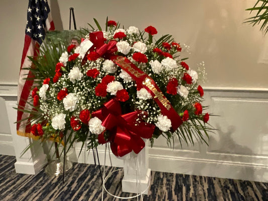 Red and white carnations STC