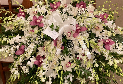 Orchid Casket Cover –  Pequa Park Florists Inc, Massapequa NY