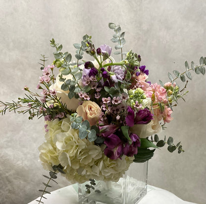 Pequa Valentine's Day Pastels cube arrangement –  Pequa Park Florists Inc, Massapequa NY