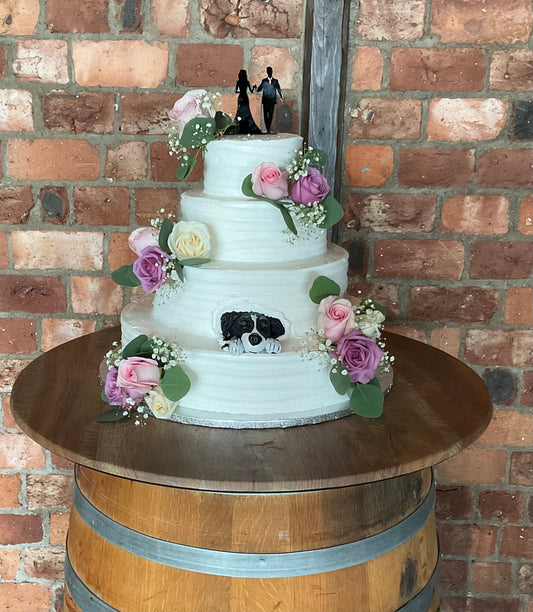 Pink and white cake flowers