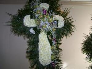 Pequa White Cross with Orchids Overcast –  Pequa Park Florists Inc, Massapequa NY